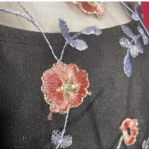 Nanette Lapore Blouse Black Floral Net & Black Camisole XL - Picture 4 of 12